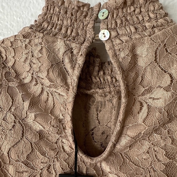 Cable & Gauge Lace Brown Sleeves Top Small BNWT - Picture 6 of 9